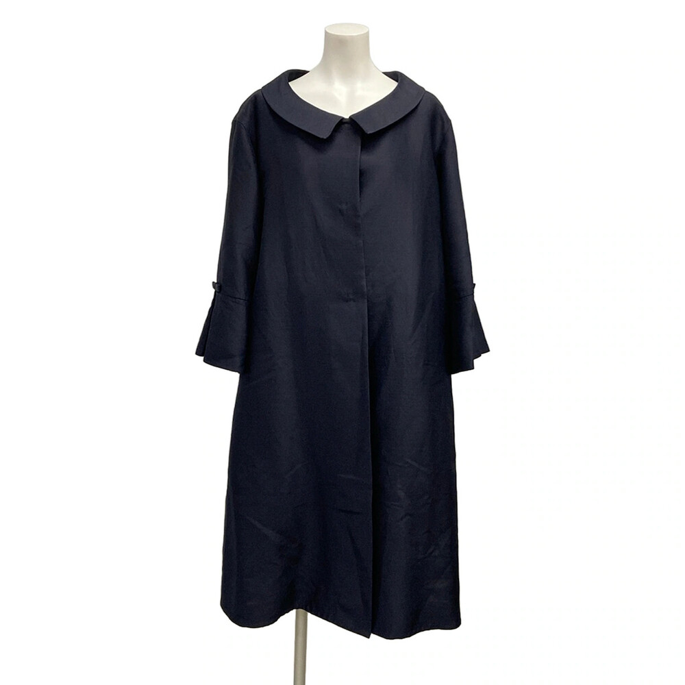 Foxey Dark Navy Wool Silk Women's Coat #342385F90B